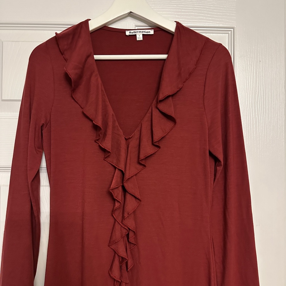 Reformation Jovie Knit Dress Size Small in Chianti - Picture 6 of 6